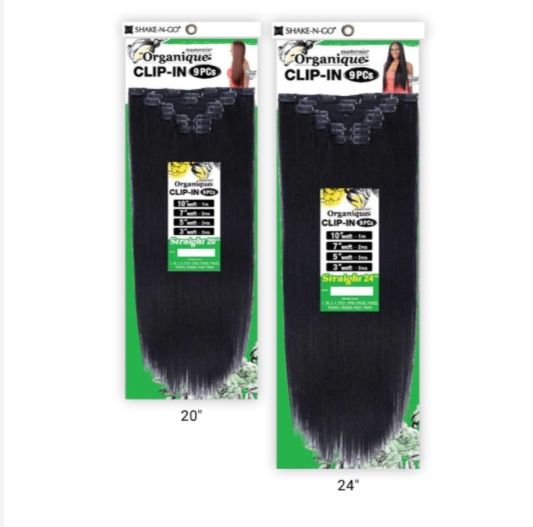 Organique Clip in Straight 20” 9 pcs