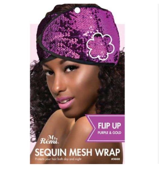 Sequin Mesh Wrap, Purple &amp; Gold