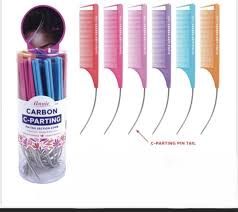 Annie Carbon C-Parting Pin Tail Section Comb Asst.