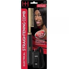 H&amp;H Digital Electrical Ceramic Pressing Comb Curved Teeth Grey