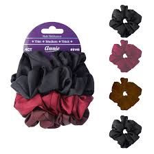 Annie Satin Scrunchie 4ct Asst.