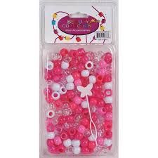 Hair Beads - Pink, White, Clear