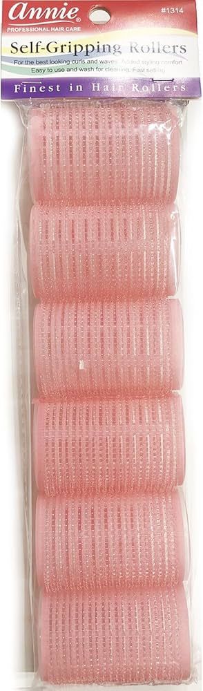 Annie Self-Gripping Rollers 1 5/8In 6Ct Pink