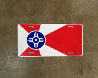 Wichita Flag License Plate, Color: True Color