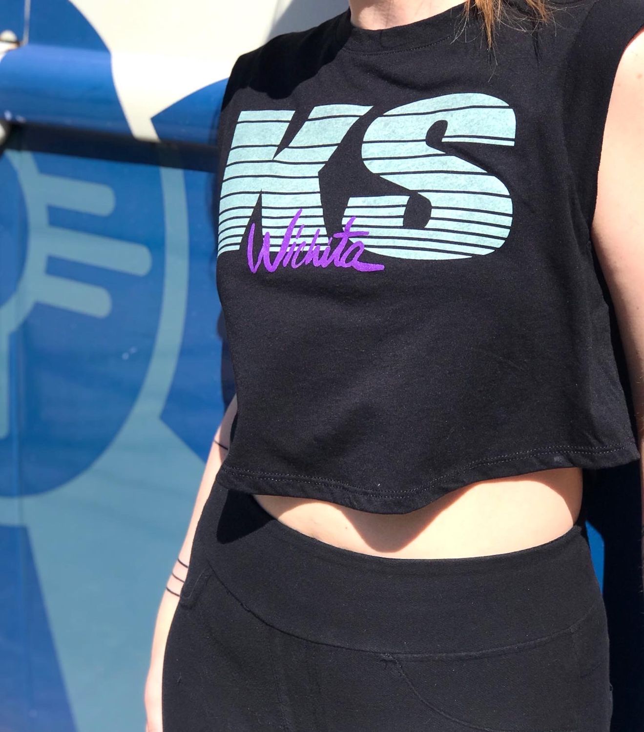 KS Wichita-Cropped , Color: Black, Size: Small