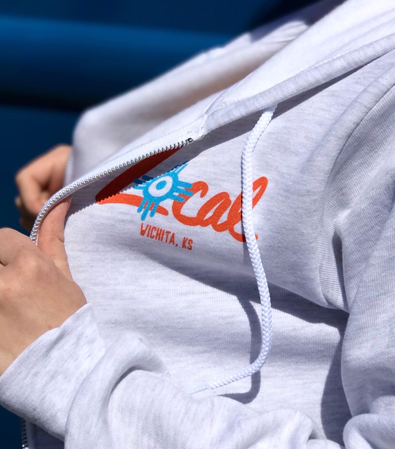Wichita Local Zip Hoodie Ash, Size: Small
