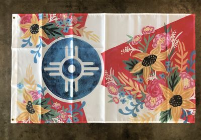 Elisabeth Owens Floral Wichita Flag 26x44”  No. 1