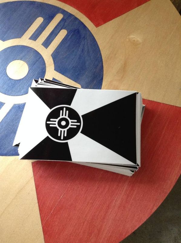 Wichita Flag Black &amp; White Decal 3.5&quot;x5.25&quot;