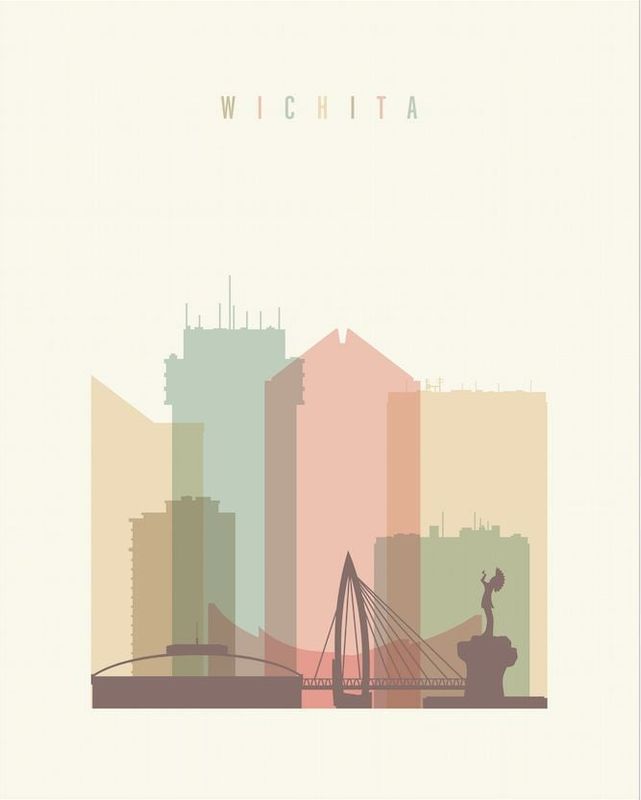 Wichita Pastel Skyline - 14x18