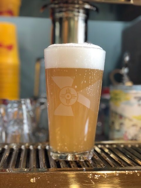 Wichita Flag Satin Etched  Pint Glass, Style: Individual Glass