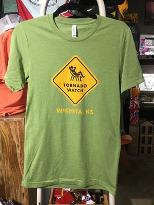 Tornado watch T-shirt , Color: Heather Green, Size: Small