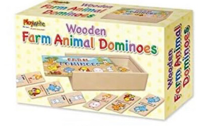 Playwrite Wooden Farm Animal Dominoes