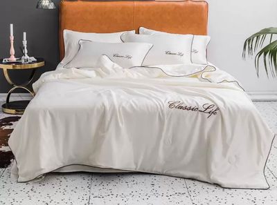 Washed ice silk air conditioner summer quilt four-piece set