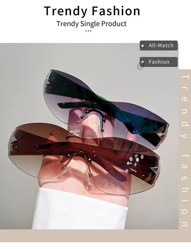 New style of sunglasses - one-piece frameless glasses for Women/Men