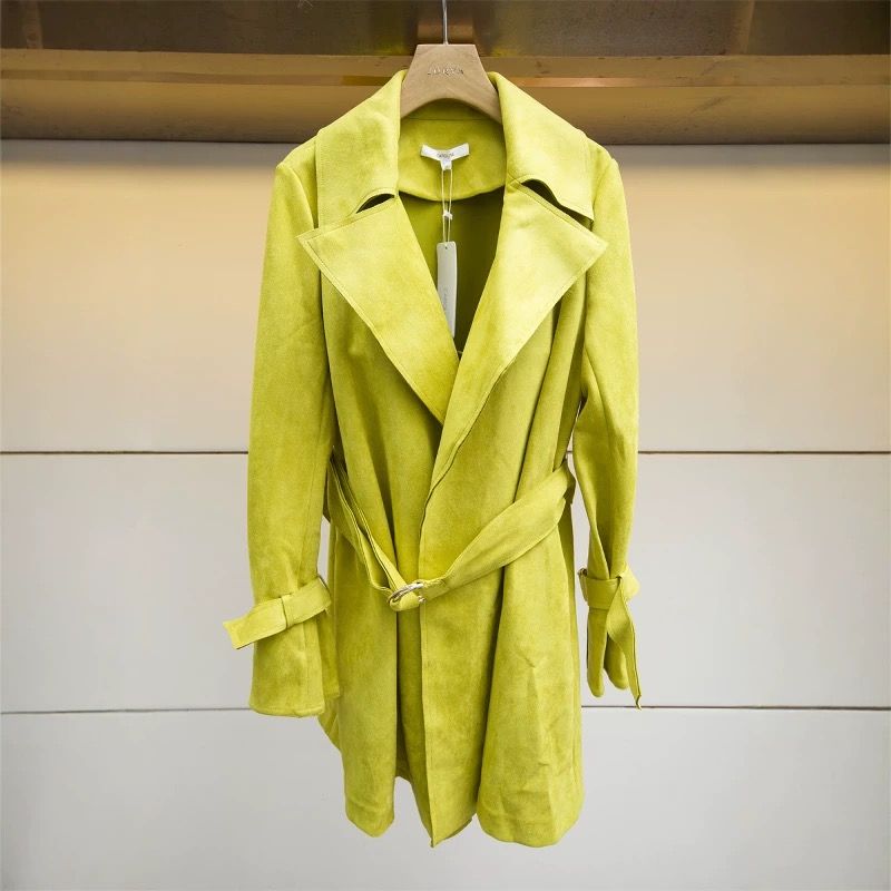 Lapel imitation deerskin coat