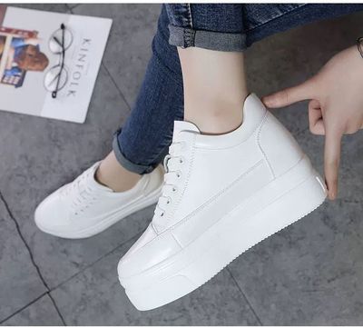 Leather Upper fashion thick-soled insole height-increasing shoes
