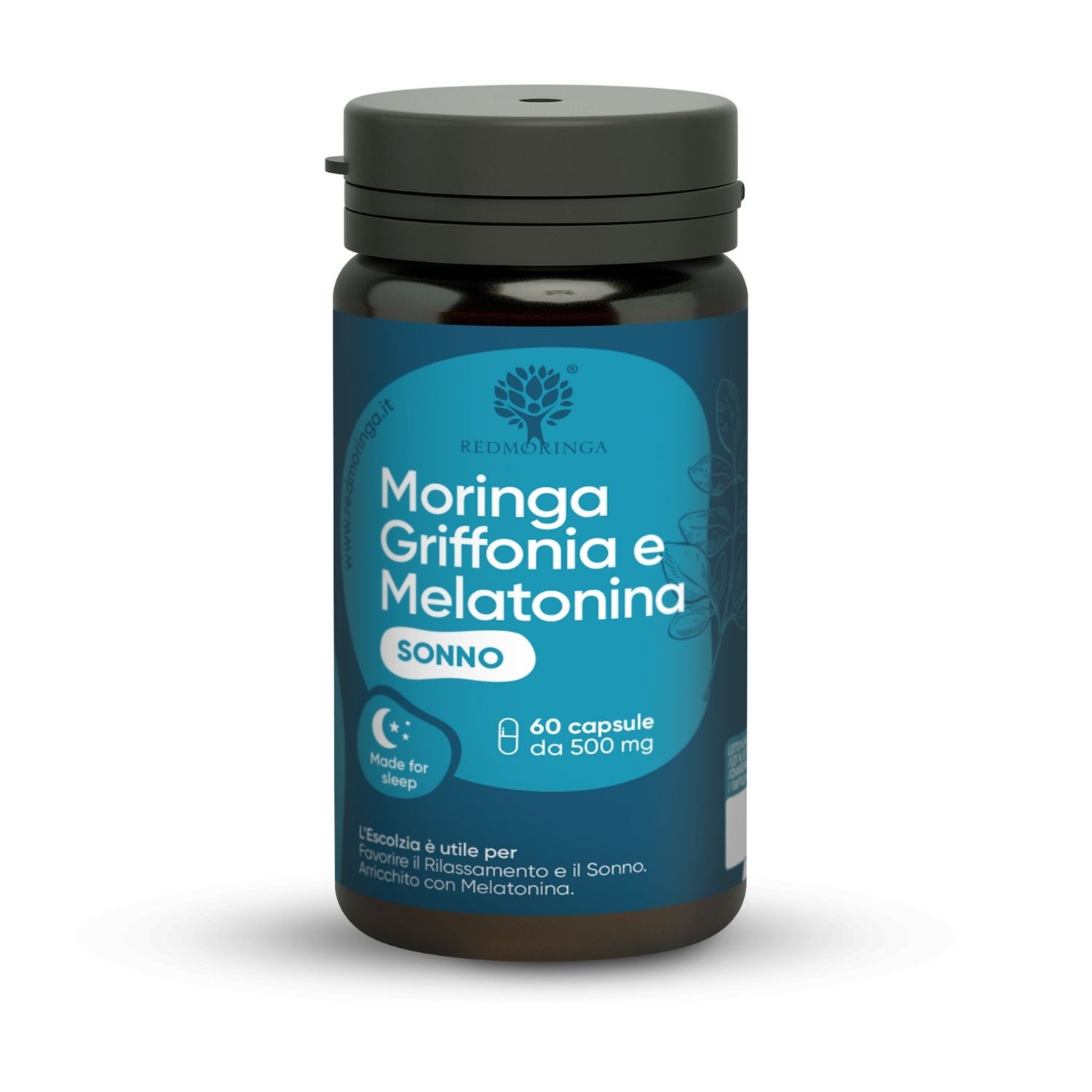 Red Moringa™ miego kokybei gerinti – su melatoninu, eskolcija, valerijonu ir moringa (100% natūralus, 60 kapsulių)