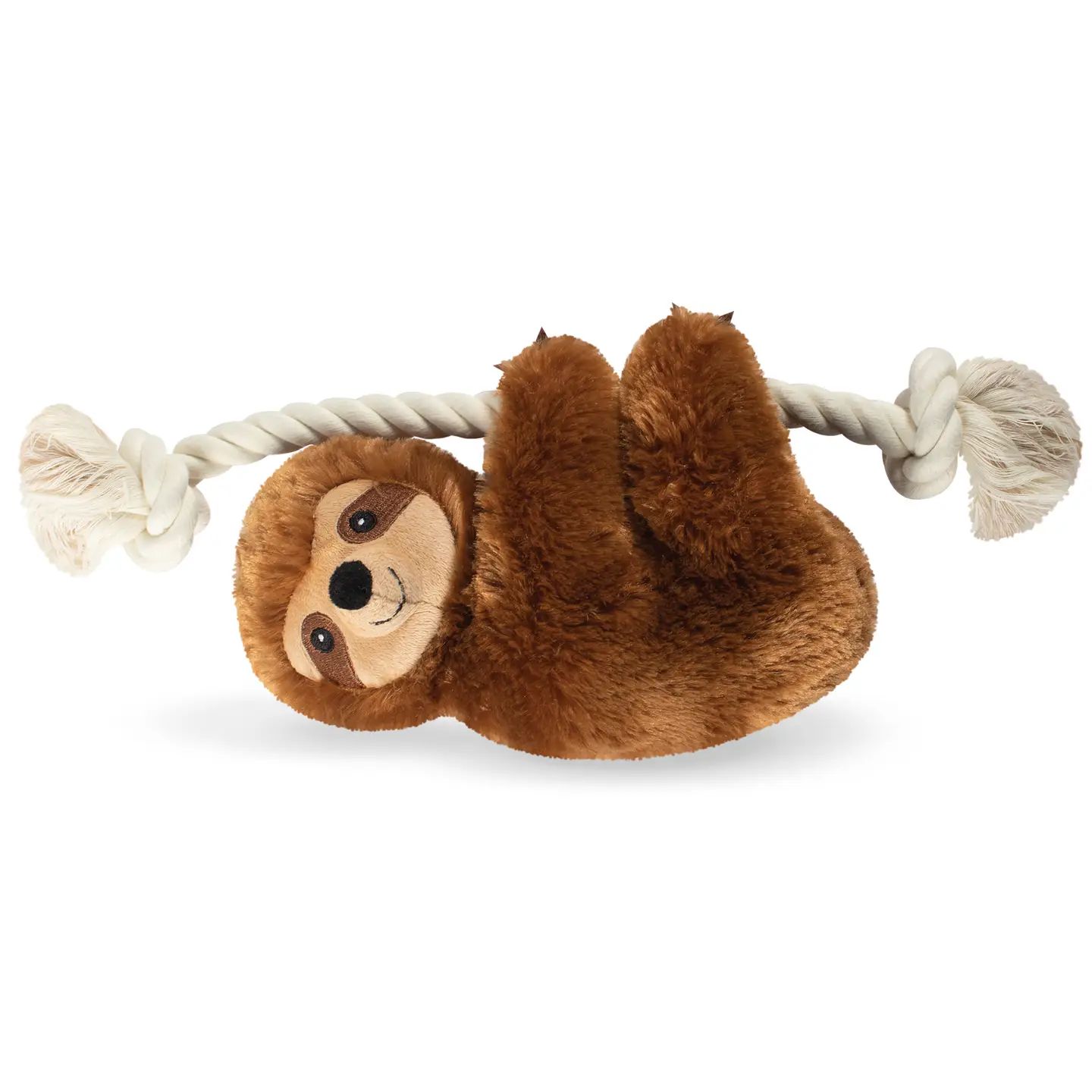 Brown Sloth On a Rope - Plush Dog Toy