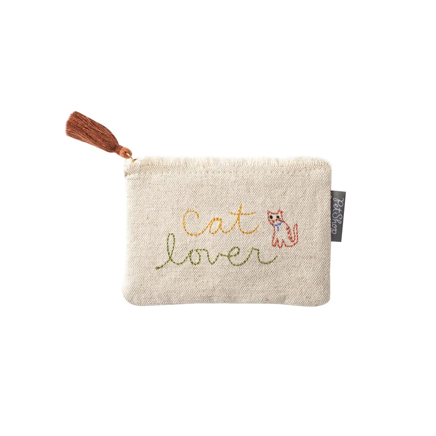Embroidered Cat Lover Pouch