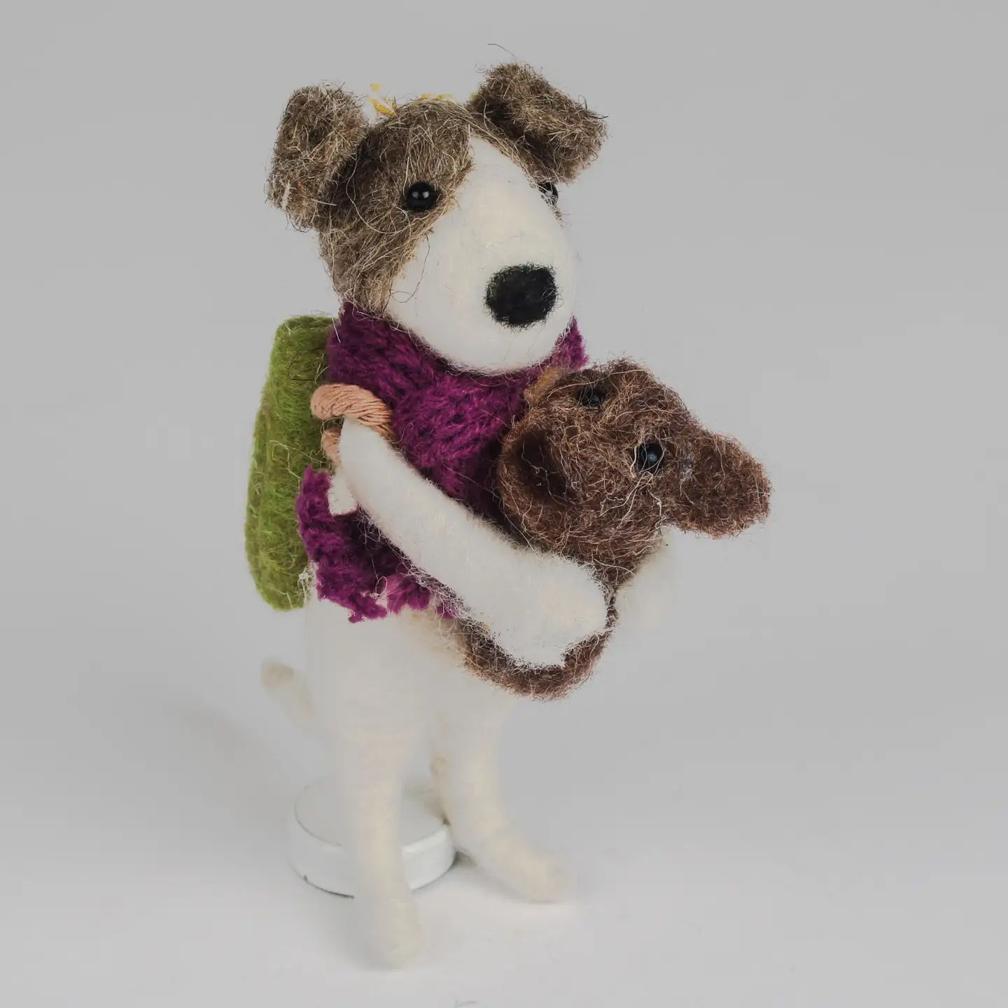 Felt Dog Holding Puppy