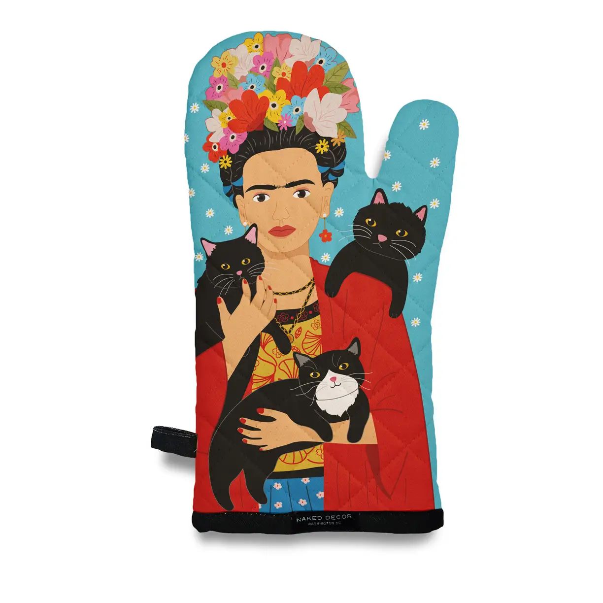 Frida with Cat Trio - Oven Mitt