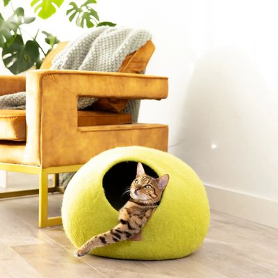 Premium Felted Wool Cat Cave Bed