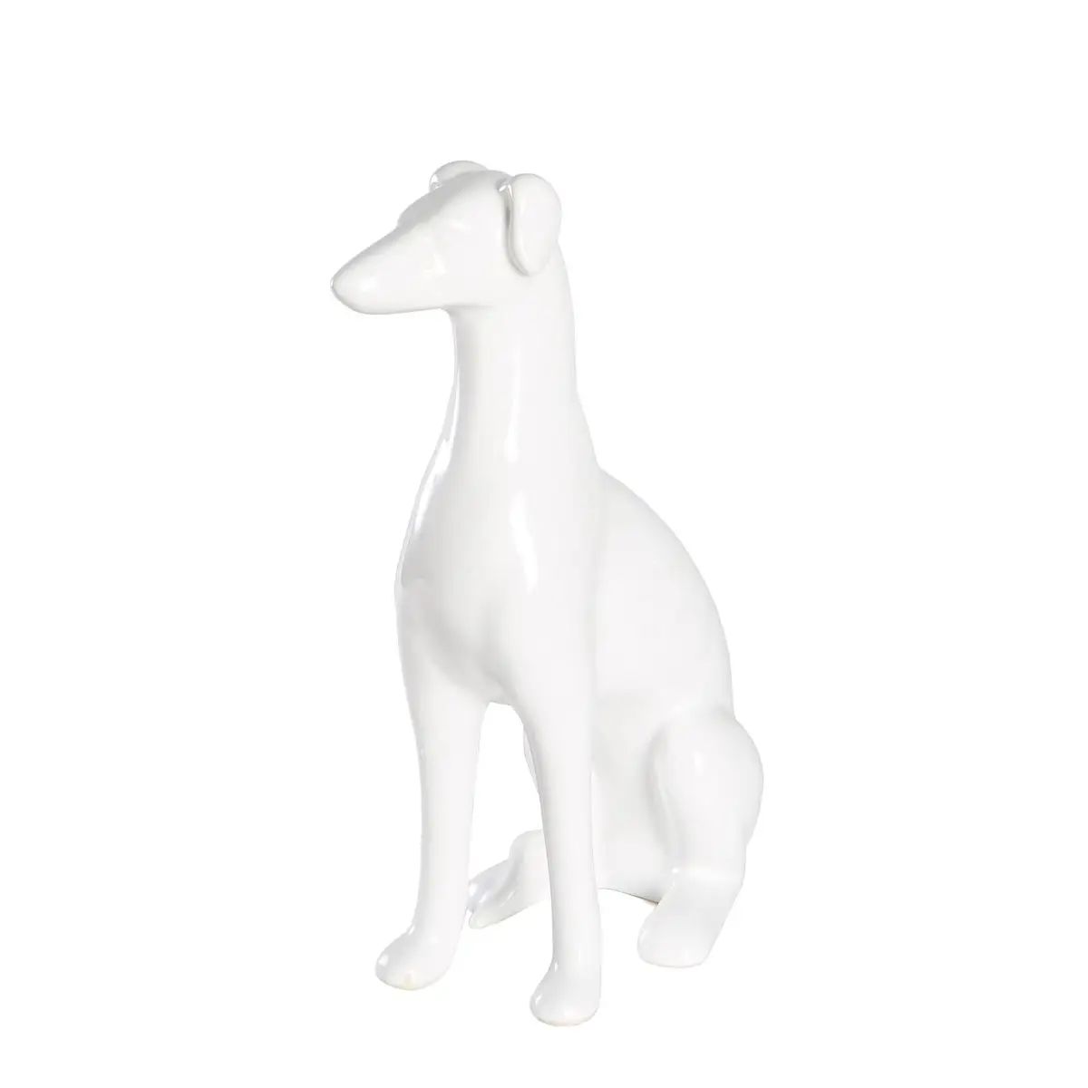 Sitting Greyhound Ceramic Statue