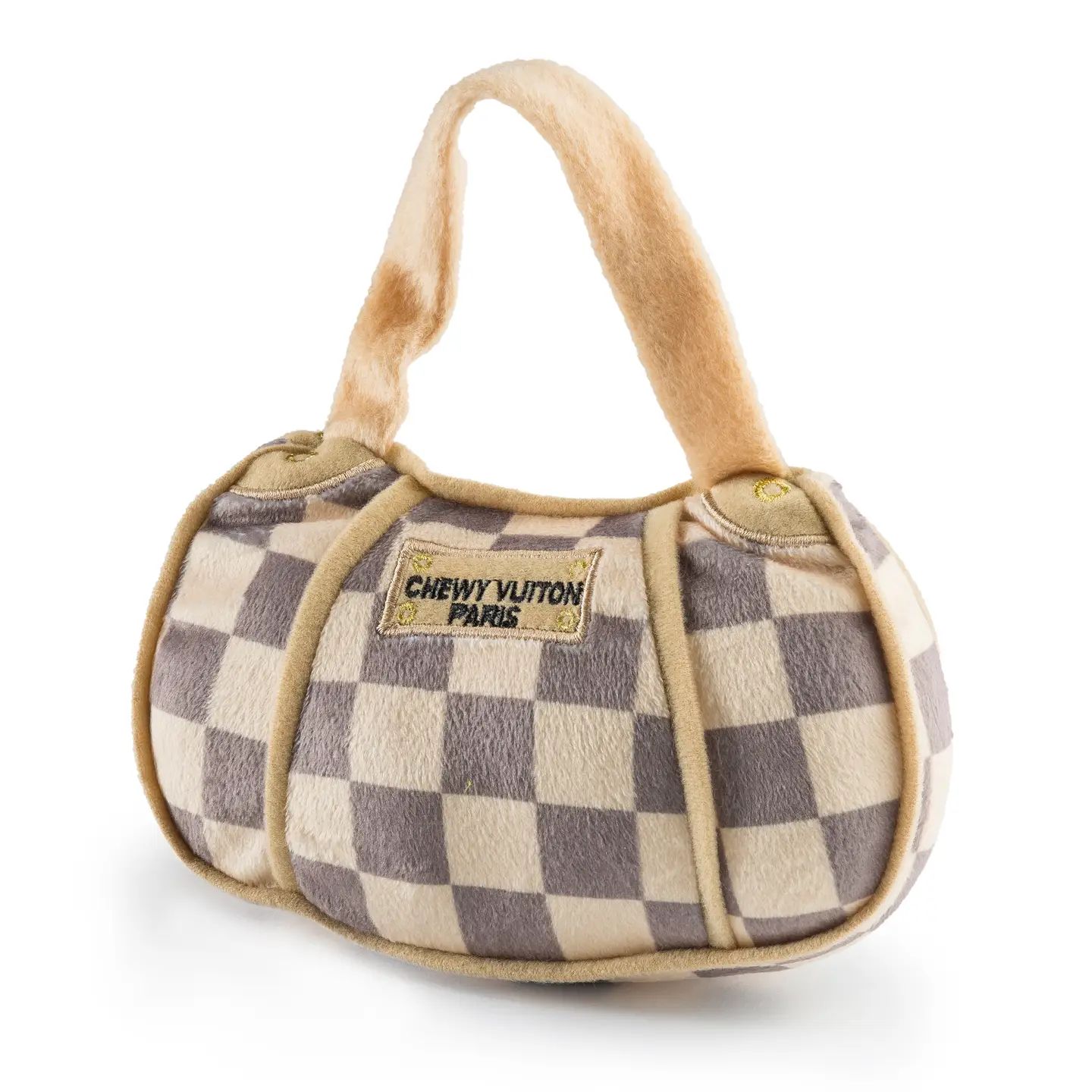 Checker Chewy Vuiton Handbag Small Dog Toy