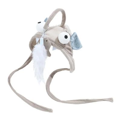 Grey Feathered Cat Hat