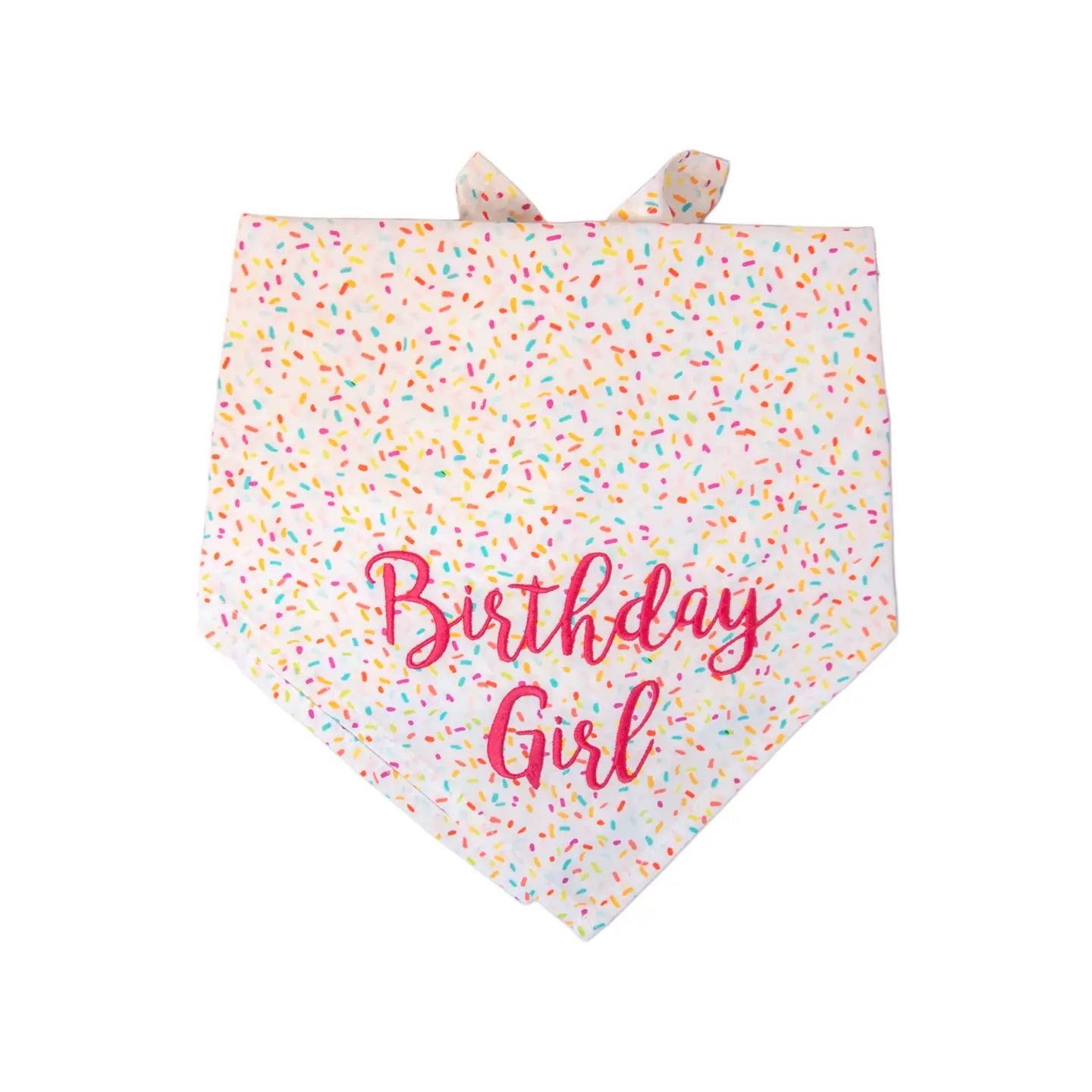Birthday Girl Sprinkles - Dog Bandana, Size: Small