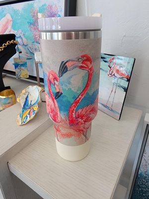 40 oz Travel cup - Flamingo
