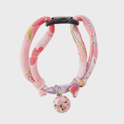 Chirimen Cat Collar with Clover Bell