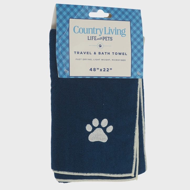 Quick Drying Microfiber Dog Bath Towel with Paw Print