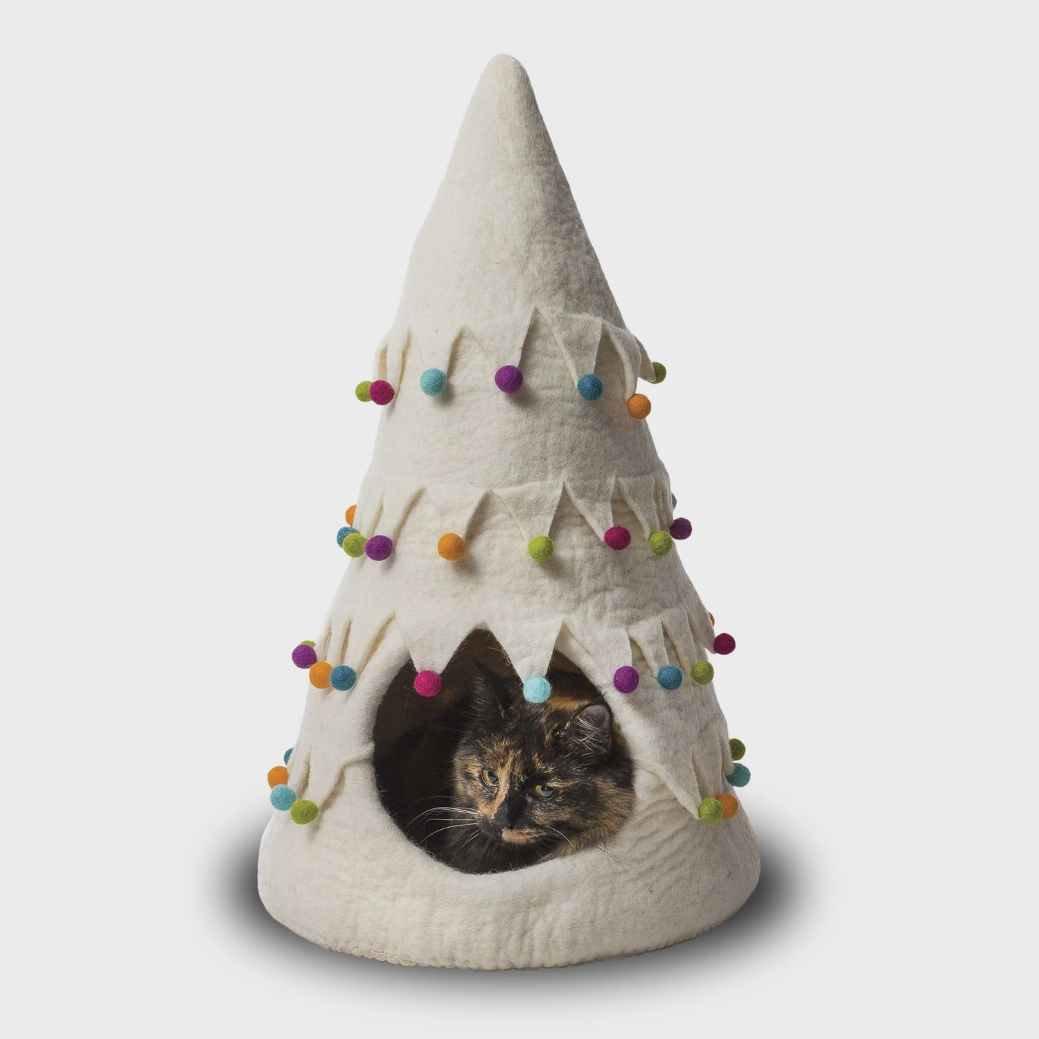 Holiday Tree Wool Pet Cave