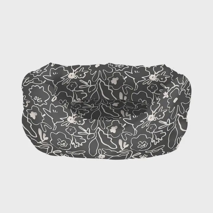Messy Flower Charcoal Pet Bed