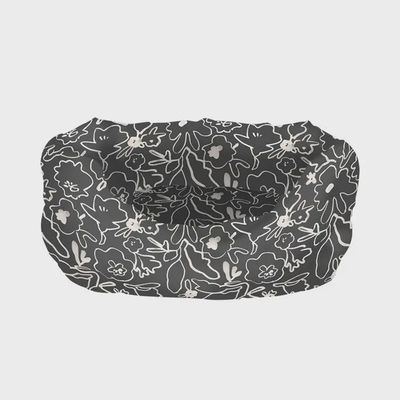 Messy Flower Charcoal Pet Bed