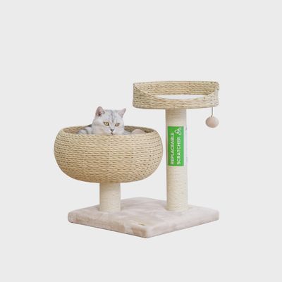 Cozy Handwoven, Natural Eco-Friendly Cat Tree
