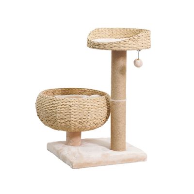Cozy V2 Natural Aesthetic, Handwoven Cat Tree