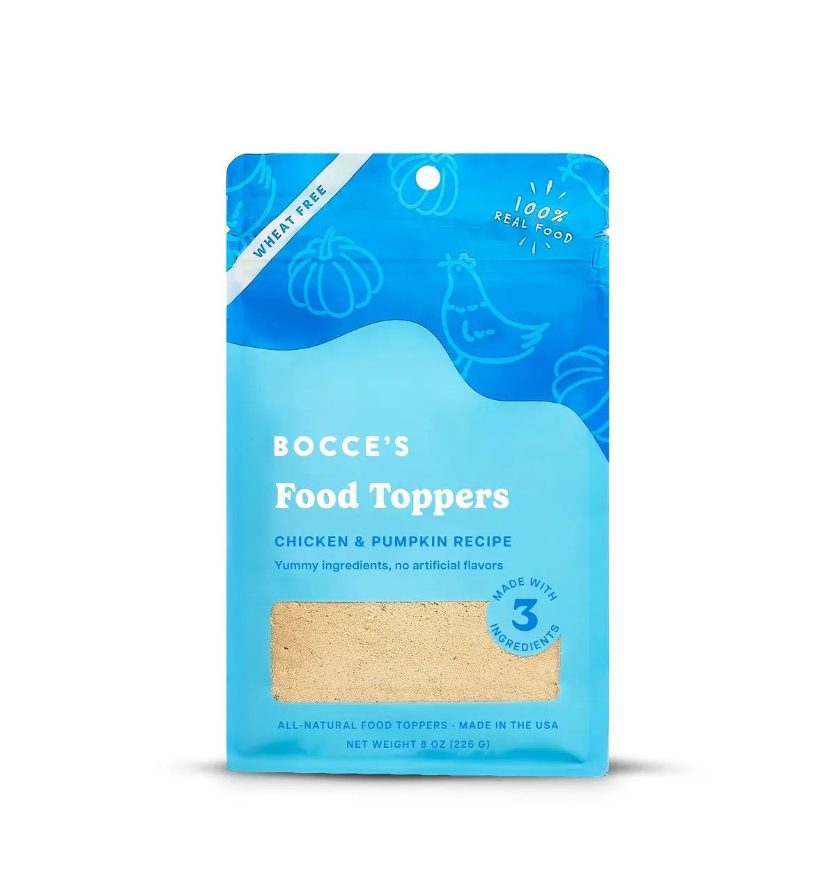 Bocce&#39;s Bakery Chicken and Pumpkin Food Topper 8oz