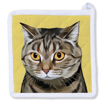 Grey Tabby Cat Potholder