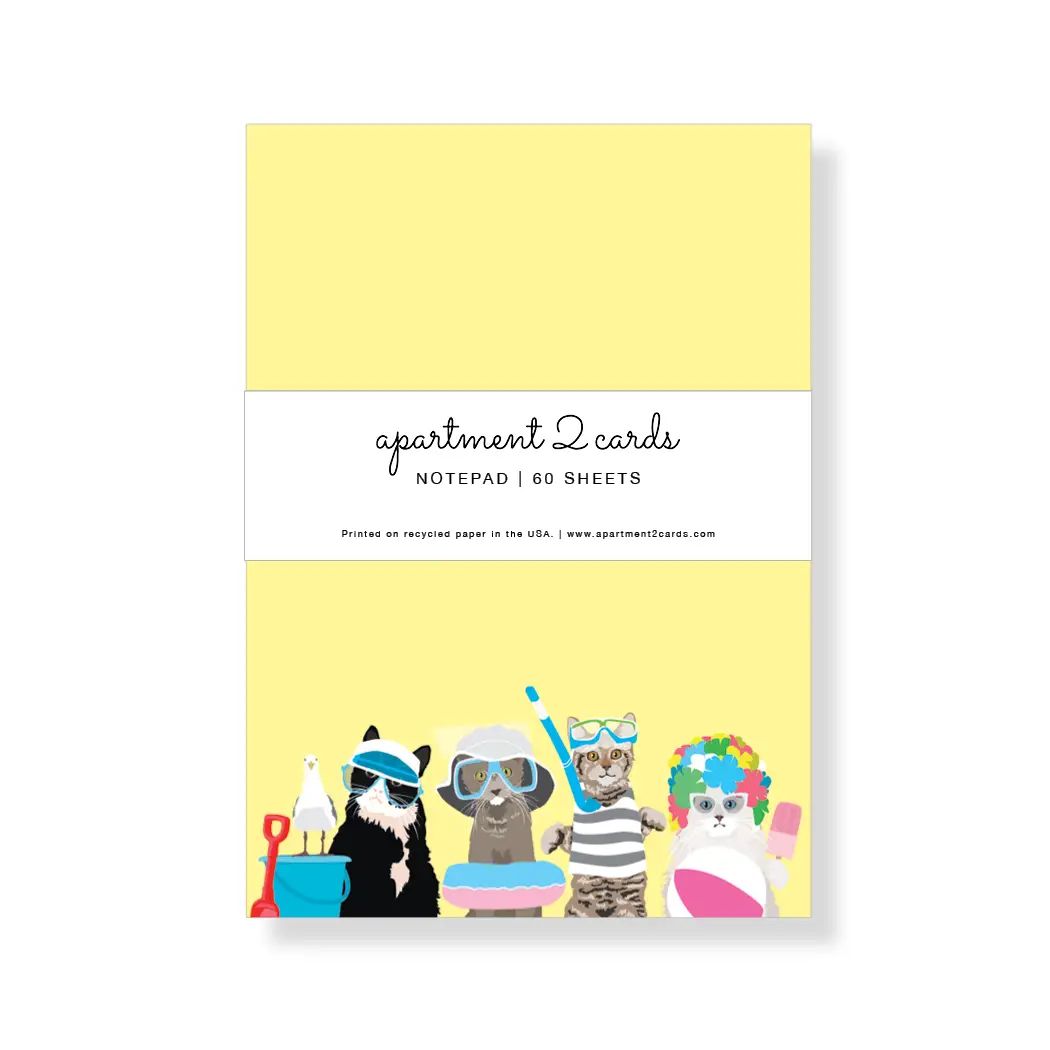 Summer Beach Cats Notepad