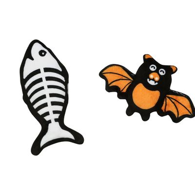 Bat and Fish Skeleton Cat Toys Set