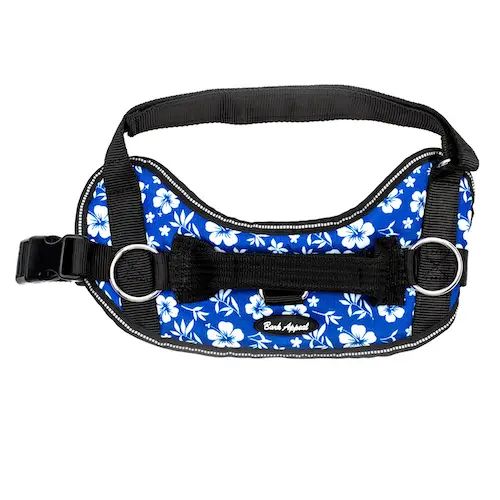 Reflective No Pull Harness - Blue Hibiscus