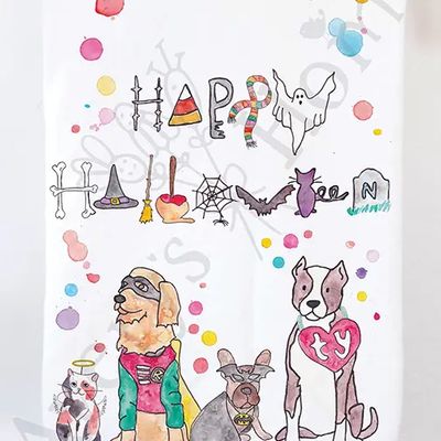 Happy Halloween with Dogs - Kitchen Towel