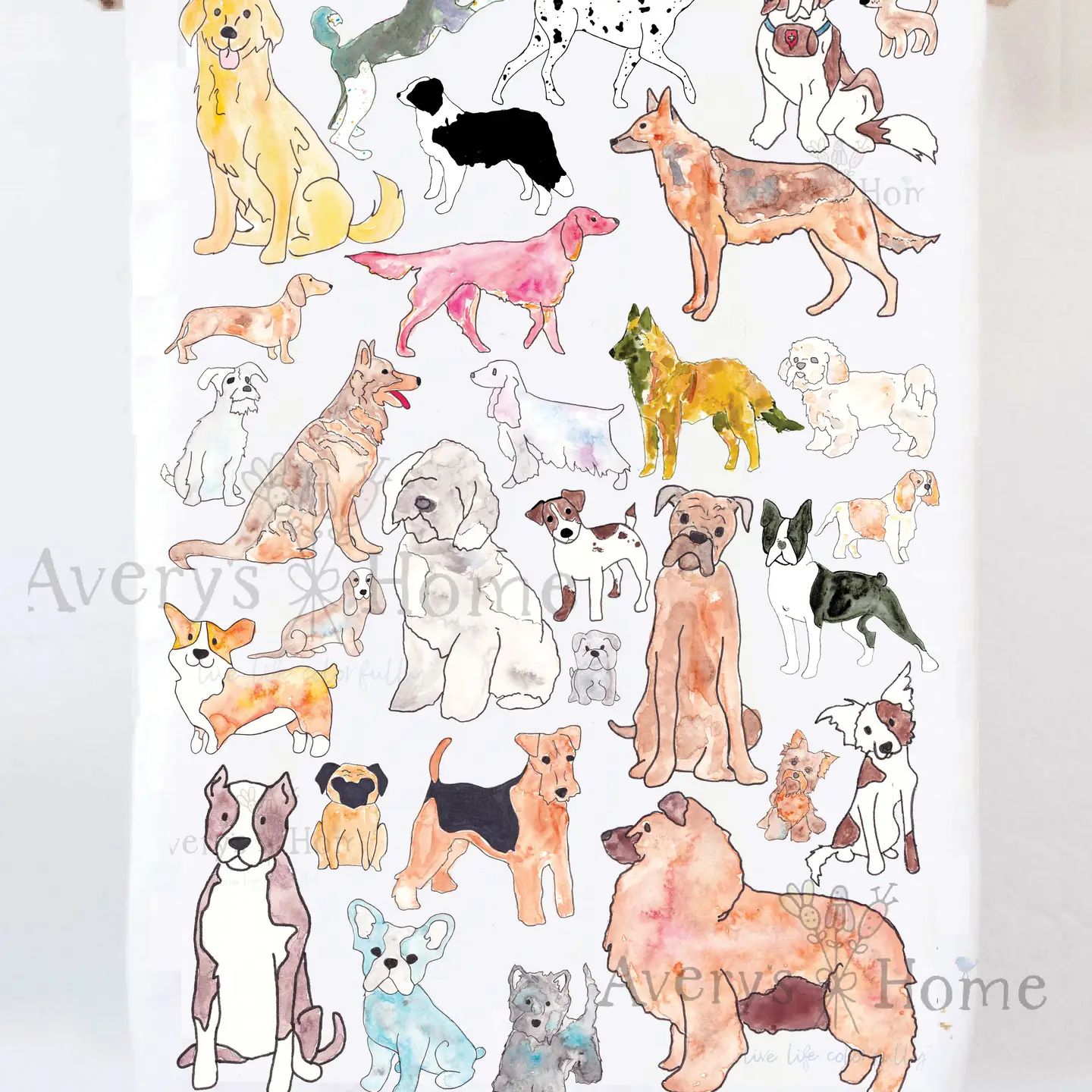 Different Dog Breeds - Kitchen Towel
