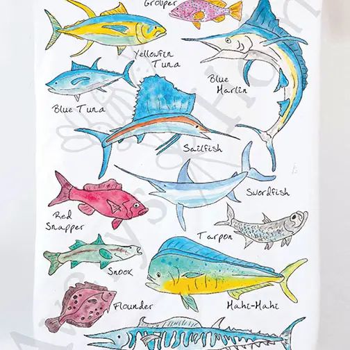 Saltwater Fishing - Kitchen Towel