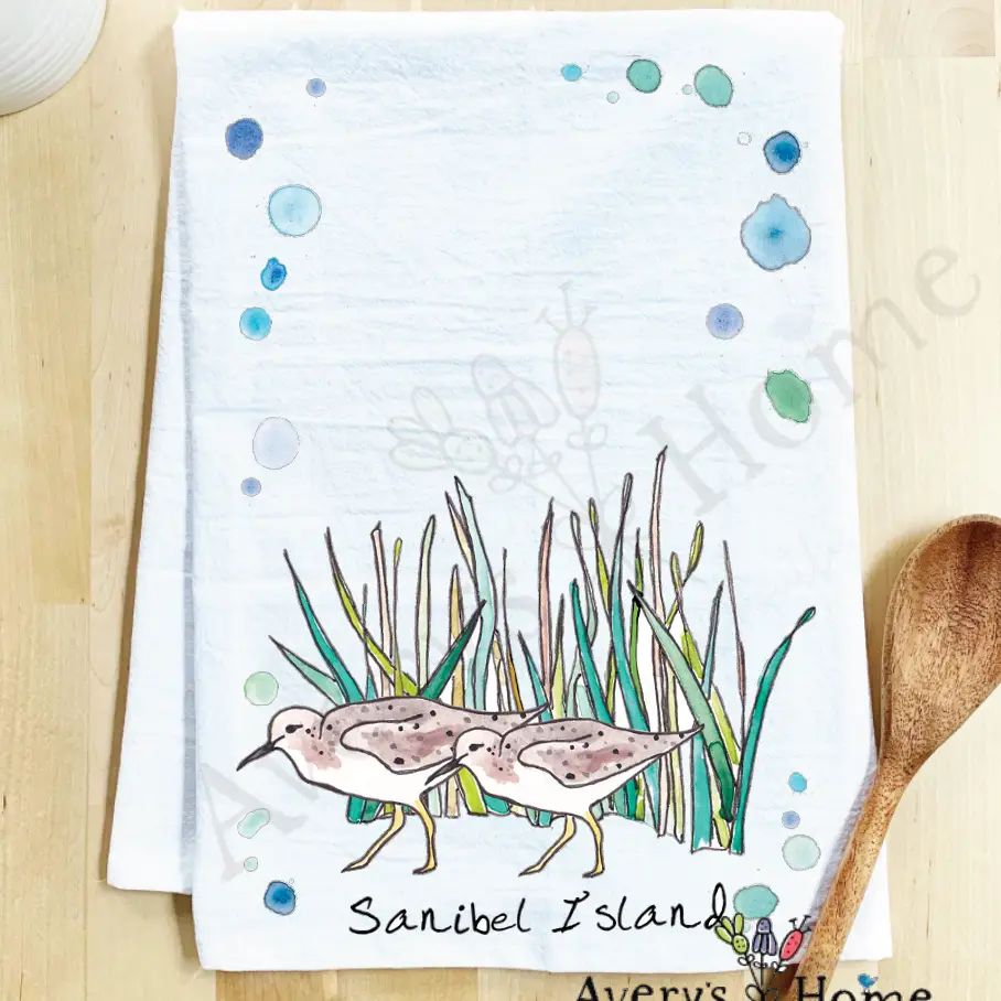 Sandpipers with Sea Grass - Kitchen Towel