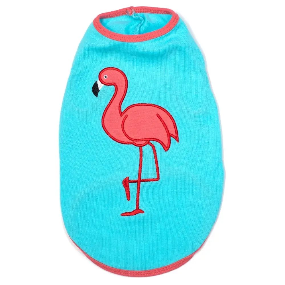 Light Blue Flamingo Dog Tee