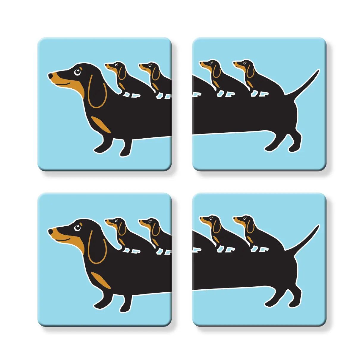 Dachshund Puppies - Set of 4 Coasters
