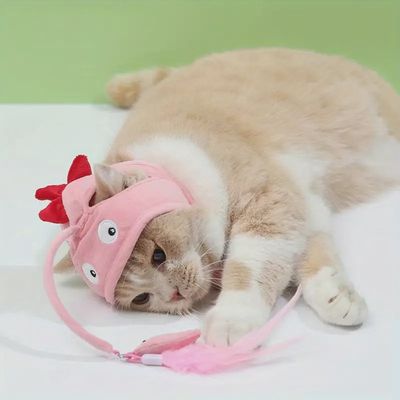 Pink Feathered Cat Hat